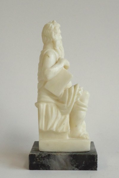 画像2:  ★20％OFF★ プラストマーブル製　聖モーセ像　約9cm 白 (2)