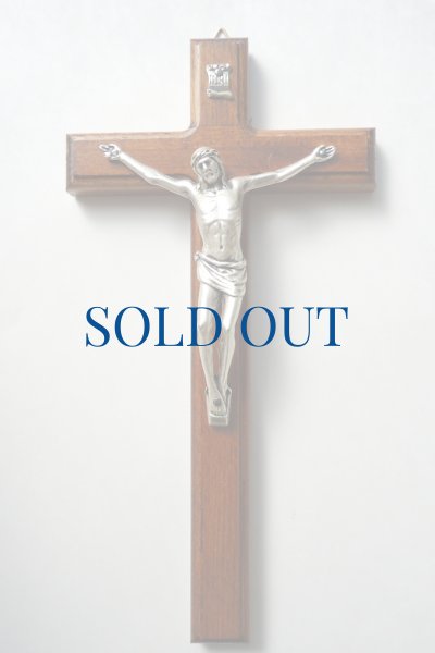 画像1: 壁掛け十字架　木製　H20.5cm (1)
