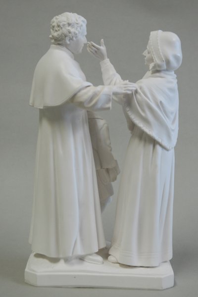 画像3: プラストマーブル製　ドン・ボスコ＆マンマ・マルゲリタ＆ドメニコ・サヴィオ像　約28cm 白 (3)