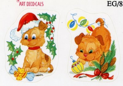 画像1: イタリア製　クリスマスシール　サンタいぬ　EG816