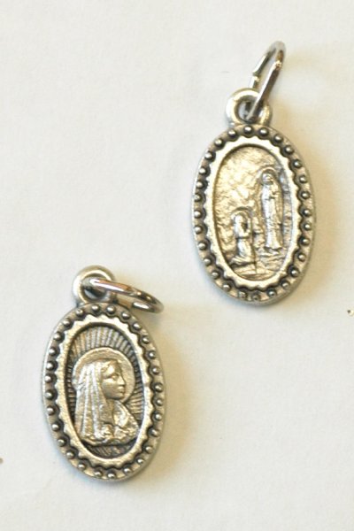 画像1: メダイ　両面　聖ベルナデッタ＆聖ベルナデッタとルルドの聖母　14mm　NB (1)