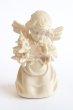 画像1: 小さな木彫り天使像　ツリーをもつ天使　白木 4.5cm (1)
