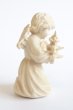 画像2: 小さな木彫り天使像　ツリーをもつ天使　白木 4.5cm (2)