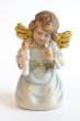 画像1: 小さな木彫り天使像　ローソクをもつ天使 カラー 4.7cm　 (1)