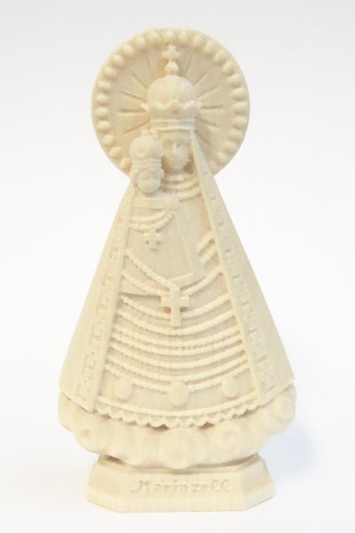 画像1: 木彫り　マリアゼル像　白木 約8cm　 (1)