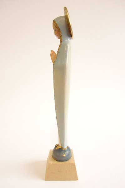 画像5: 木彫り 細いマリア像 カラー 14.5cm (5)