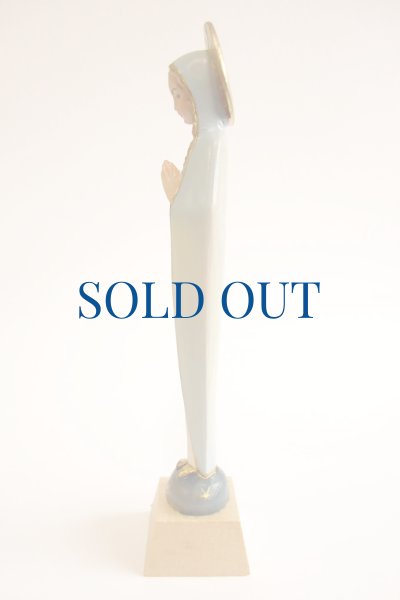 画像5: 木彫り　細いマリア像　カラー 14.5cm (5)