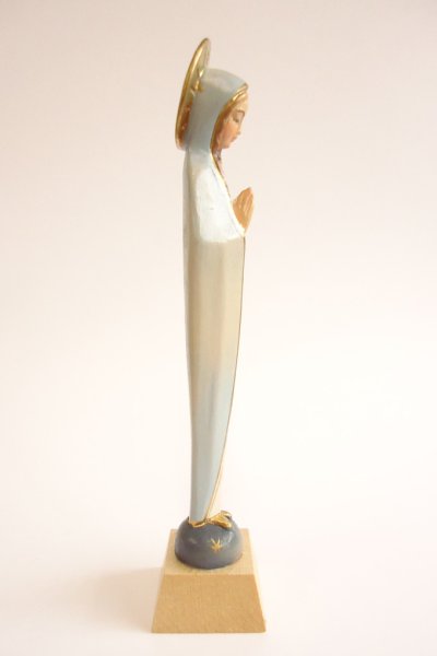画像3: 木彫り 細いマリア像 カラー 14.5cm (3)