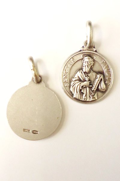 画像1: メダイ シルバー925　聖パウロ　14mm【返品不可商品】※店頭在庫残り一点 (1)