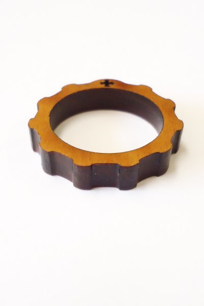 画像2: 指ロザリオ オリーブ製（大）内径22mm 外径29mm (2)