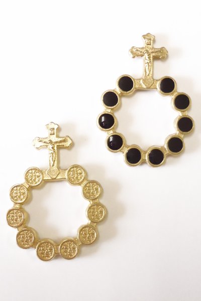 画像2: ★20％OFF★指ロザリオ　金+黒 (2)