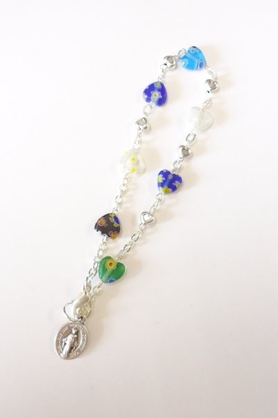 画像3: ロザリオブレスレット　ムラノガラス　ハート　NB　※在庫僅少 (3)