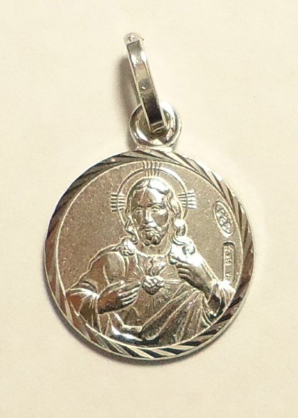 画像1: メダイ シルバー925　スカプラリオ　両面 14mm【返品不可商品】※店頭在庫残り一点のみ (1)