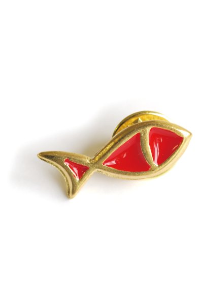 画像1: ピンバッジ　魚　赤 (1)