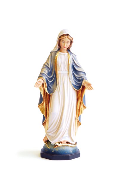 画像1: 木彫り　無原罪の聖母像　カラー 19cm NB (1)