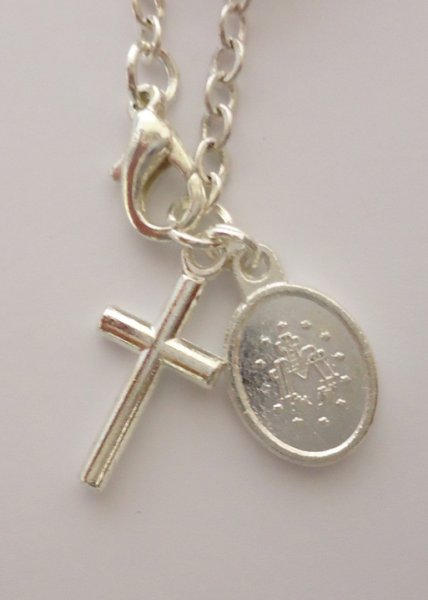 画像5: ロザリオブレスレット　バラ型アクリル珠　紫 (5)