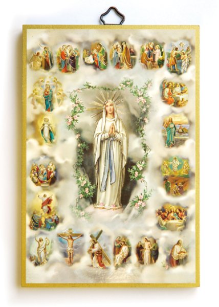 画像1: 壁掛板絵　ロザリオの祈り (1)