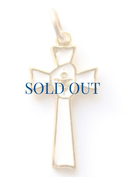 画像1: ミニ十字架　ペンダントトップ　カリスとホスチア（小） (1)