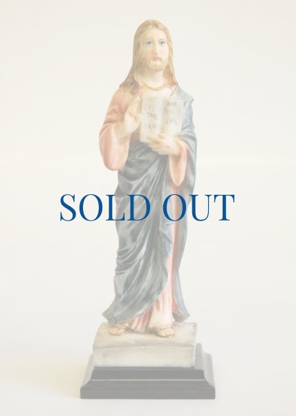 画像1: ★20％OFF★ プラストマーブル製　聖書を持つイエス像　約17cm カラー (1)