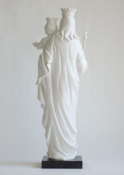 画像4: プラストマーブル製 扶助者聖母像(大理石台座)41cm 白 (4)