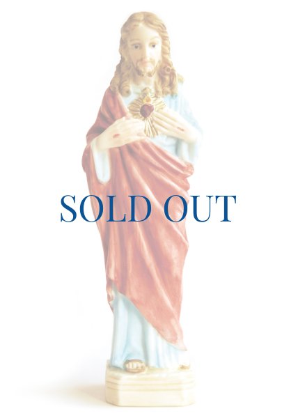 画像1: ★20％OFF★ プラストマーブル製　み心のイエス像　15cm カラー　※在庫1点のみ (1)