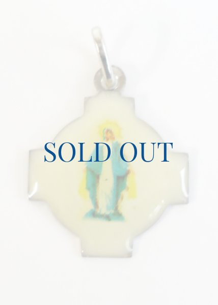 画像1: メダイ　十字型　無原罪の聖母　カラー (1)