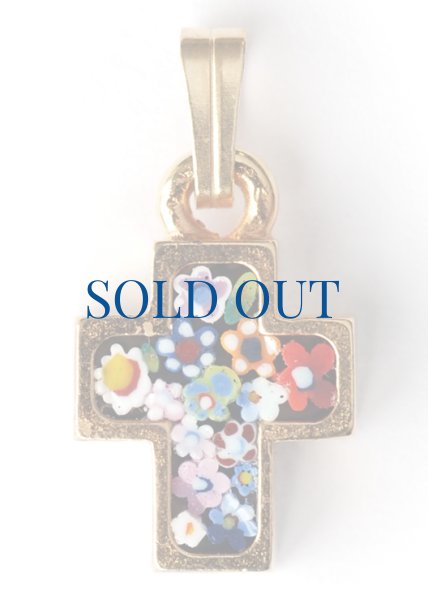 画像5: ミニ十字架　フィレンツェモザイクペンダントトップ(小)　金メッキ（※色はアソート入荷のため指定できません）※在庫僅少 (5)