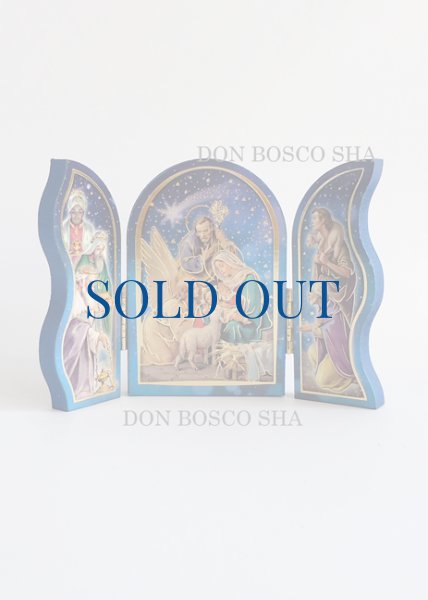 画像1: ★20%OFF★　クリスマス 卓上置物　3面板絵 572-N93 (1)