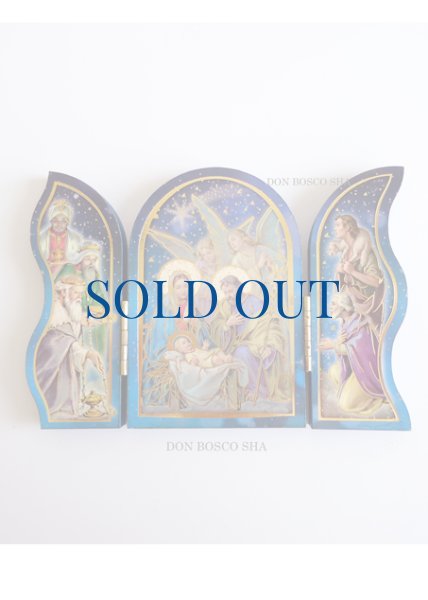 画像2: クリスマス 卓上置物　3面板絵 572-N97 (2)