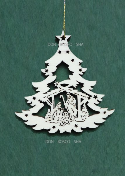 画像2: クリスマスオーナメント　木製型抜き　ツリー型 (2)