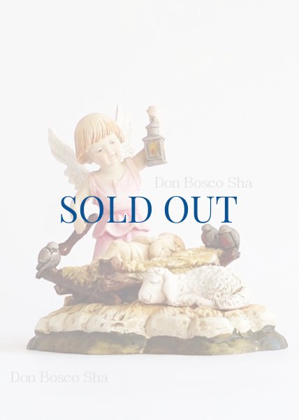 画像3: ★20%OFF★　プラストマーブル製　カンテラをもつ天使と幼子像　10cm カラー（1342C） (3)