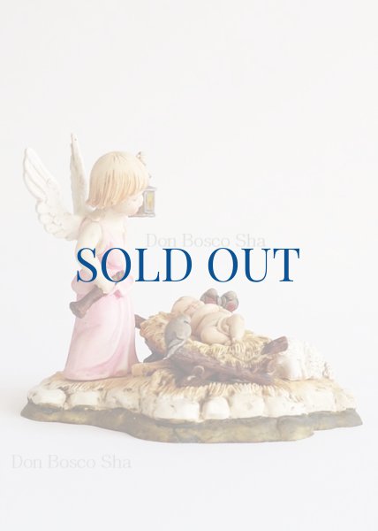 画像2: ★20%OFF★　プラストマーブル製　カンテラをもつ天使と幼子像　10cm カラー（1342C） (2)