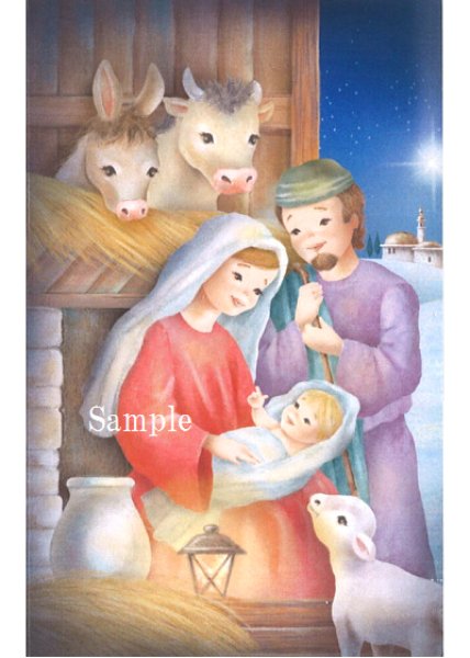 画像1: ☆二つ折り クリスマスカード（小）06.0719-1　※在庫僅少 (1)