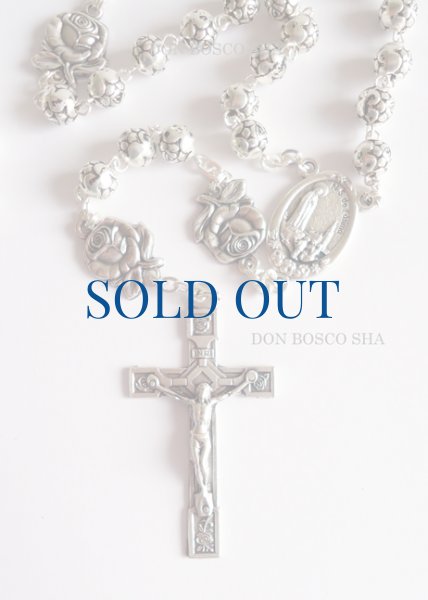 画像3: ロザリオ　バラの花型珠　銀色　ファティマ&み心のイエス　 (3)