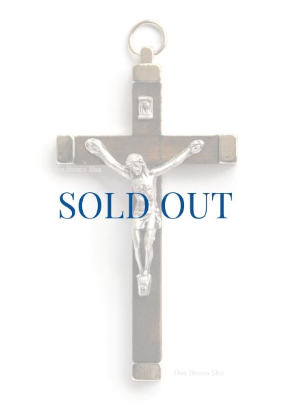 画像1: ミニ十字架　木+金属　H9.5cm (1)