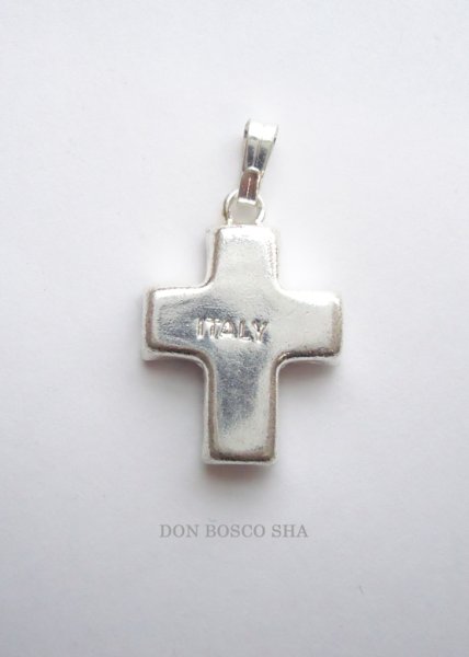 画像4: ミニ十字架　フィレンツェモザイクペンダントトップ　銀メッキ（※色はアソート入荷のため指定できません）※在庫2点のみ (4)