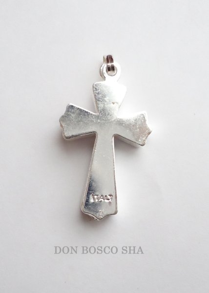 画像4: ミニ十字架 フィレンツェモザイクペンダントトップ 銀メッキ(※色はアソート入荷のため指定できません) (4)