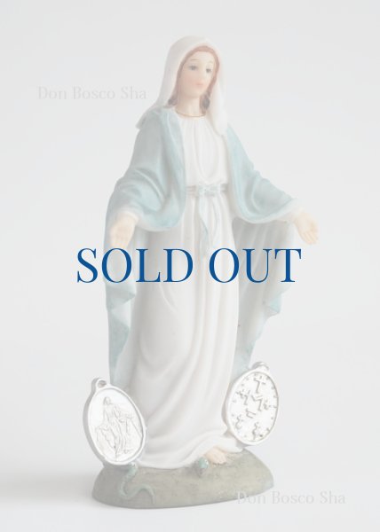 画像2: 樹脂製　無原罪の聖母像　約13cm カラー (2)