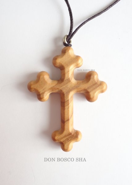 画像2: ペンダント　オリーブ製　ゴシック十字架（大） (2)