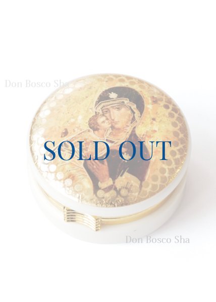 画像1: 小物入れ　丸型　イコン聖母子 (1)