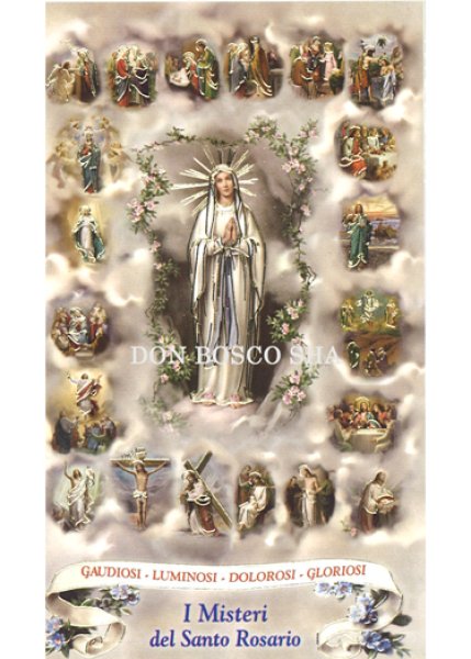 画像1: イタリア製　ご絵　ロザリオの20の神秘　ルルドのマリア　311-I.G.25(※5枚セット) (1)