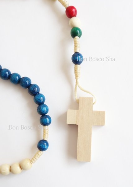 画像3: ロザリオ　紐編み　木製　五大陸　珠6mm (3)