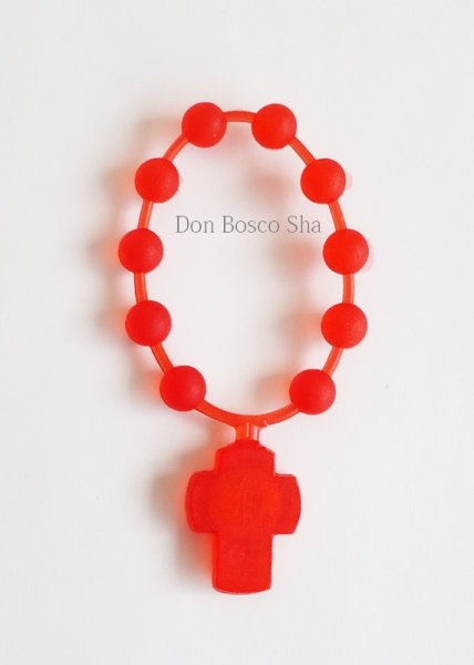 画像2: ミニロザリオ　香り付きゴム製　赤　無原罪の聖母　NB (2)