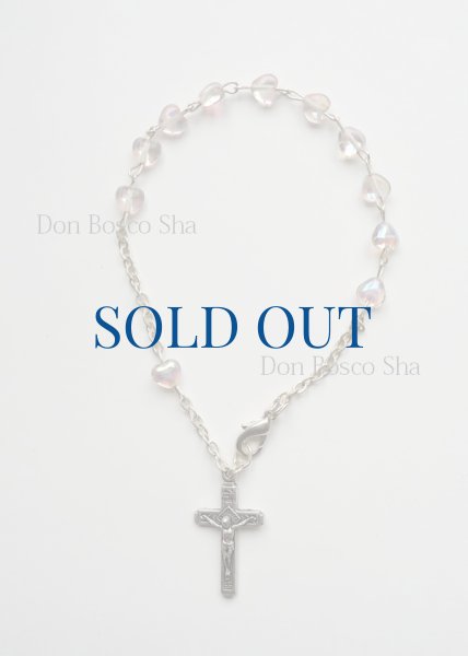 画像2: ロザリオブレスレット　ハート型　レインボークリア　NB (2)