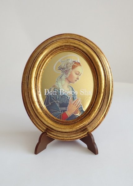 画像2: 板絵 卓上壁掛両用 楕円　リッピのマドンナ　 (2)