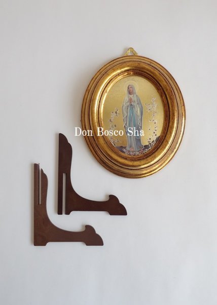 画像3: 板絵 卓上壁掛両用 楕円　ルルドの聖母 (3)