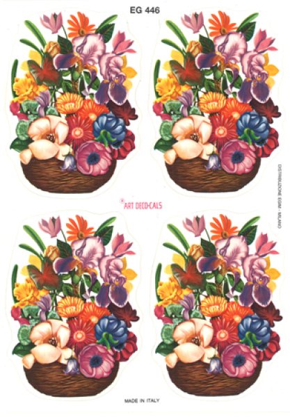 画像1: イタリア製シール　花　花かご　EG446 (1)