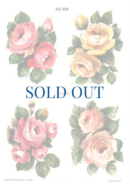 画像1: イタリア製シール　花（バラ）EG808　 (1)