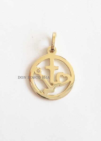 画像2: ペンダントトップ　18金　信望愛　丸型【返品不可商品】 (2)