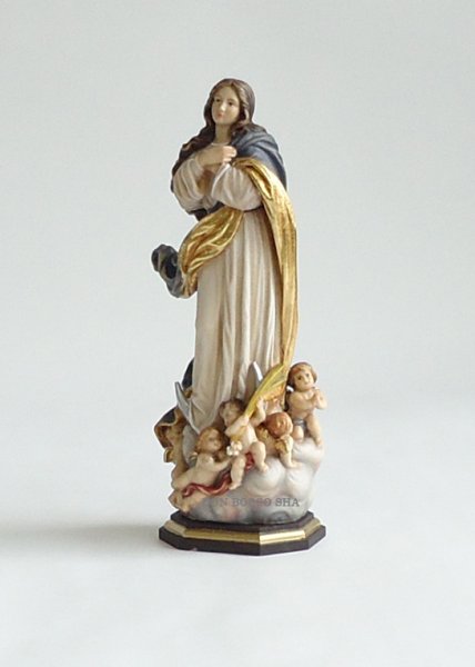 画像5: 木彫り　被昇天の聖母像（無原罪の御宿り）カラー 17.5cm　 (5)